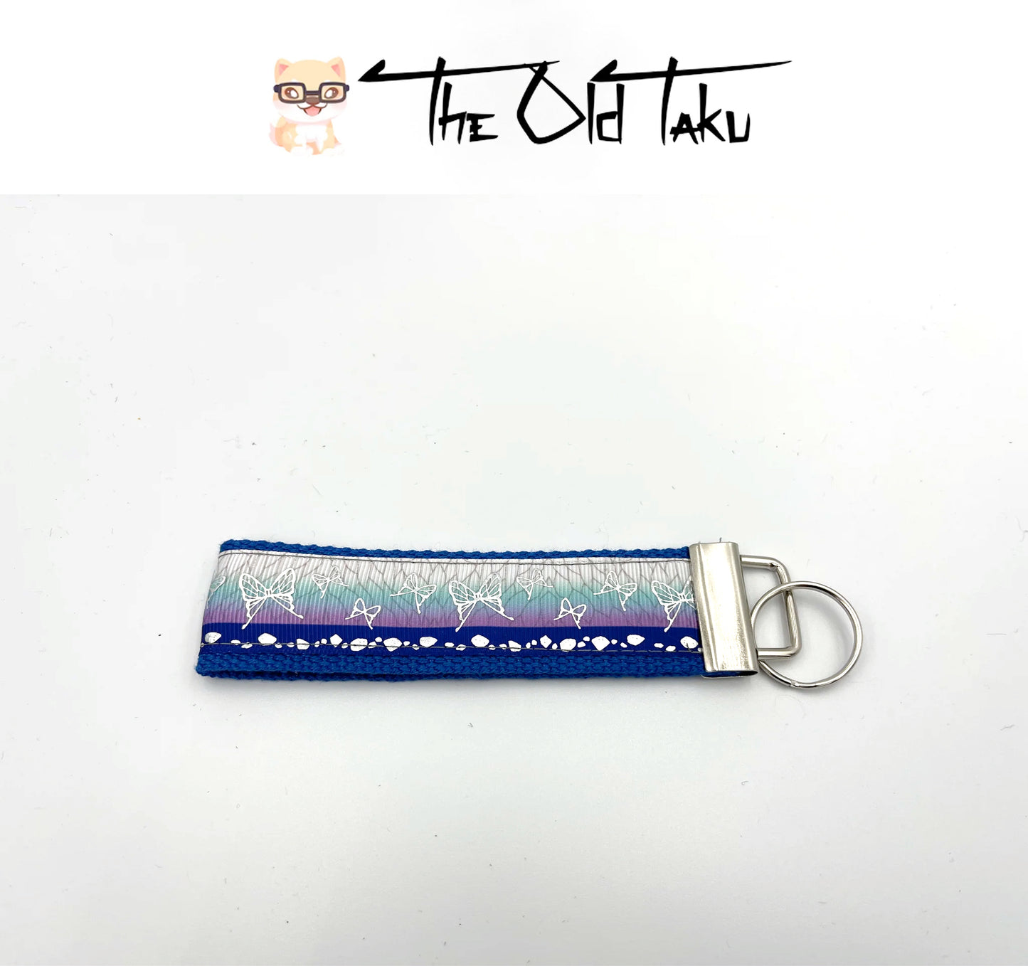Demon Slayer- 1.25" Shinobu Pattern with Silver Butterflies-Blue