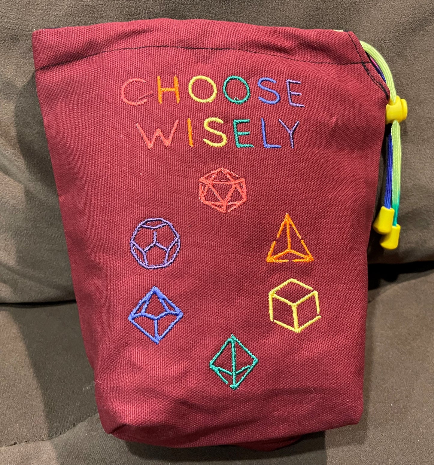 Choose Wisely- Embroidered Bag-Large