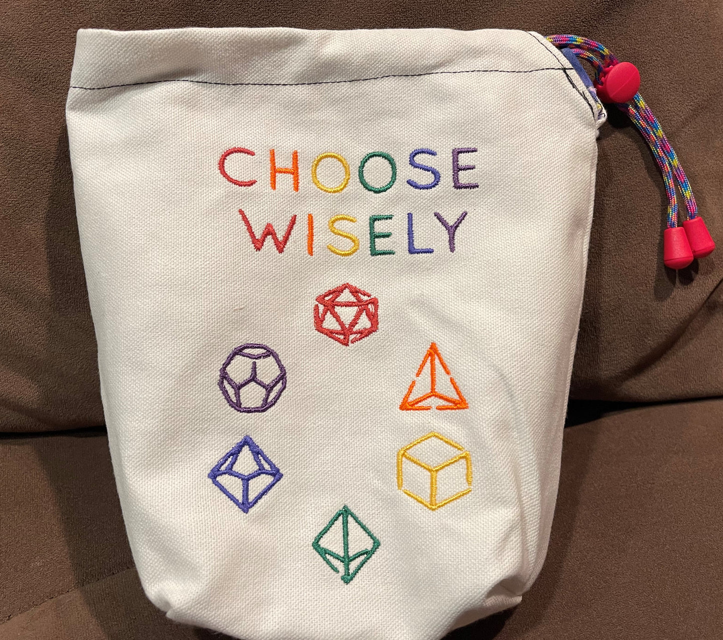 Choose Wisely- Embroidered Bag-Large