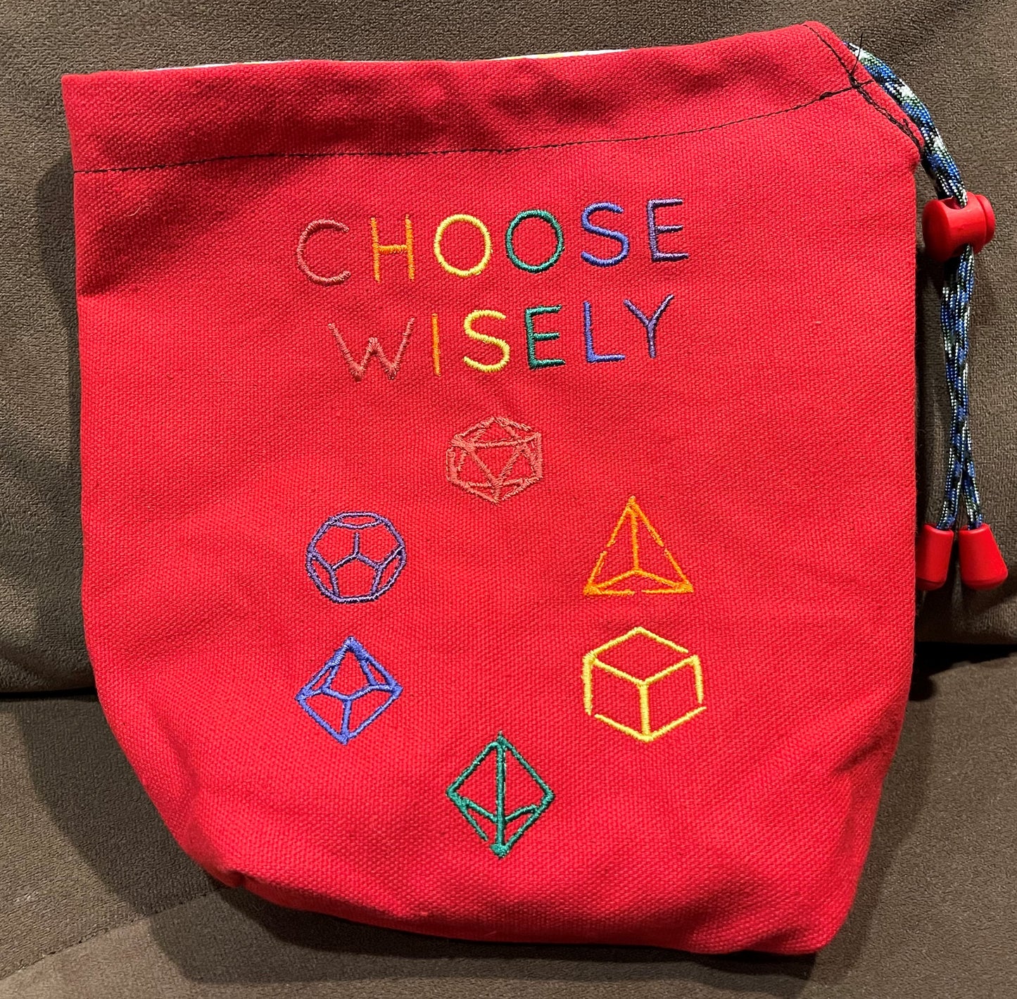 Choose Wisely- Embroidered Bag-Large