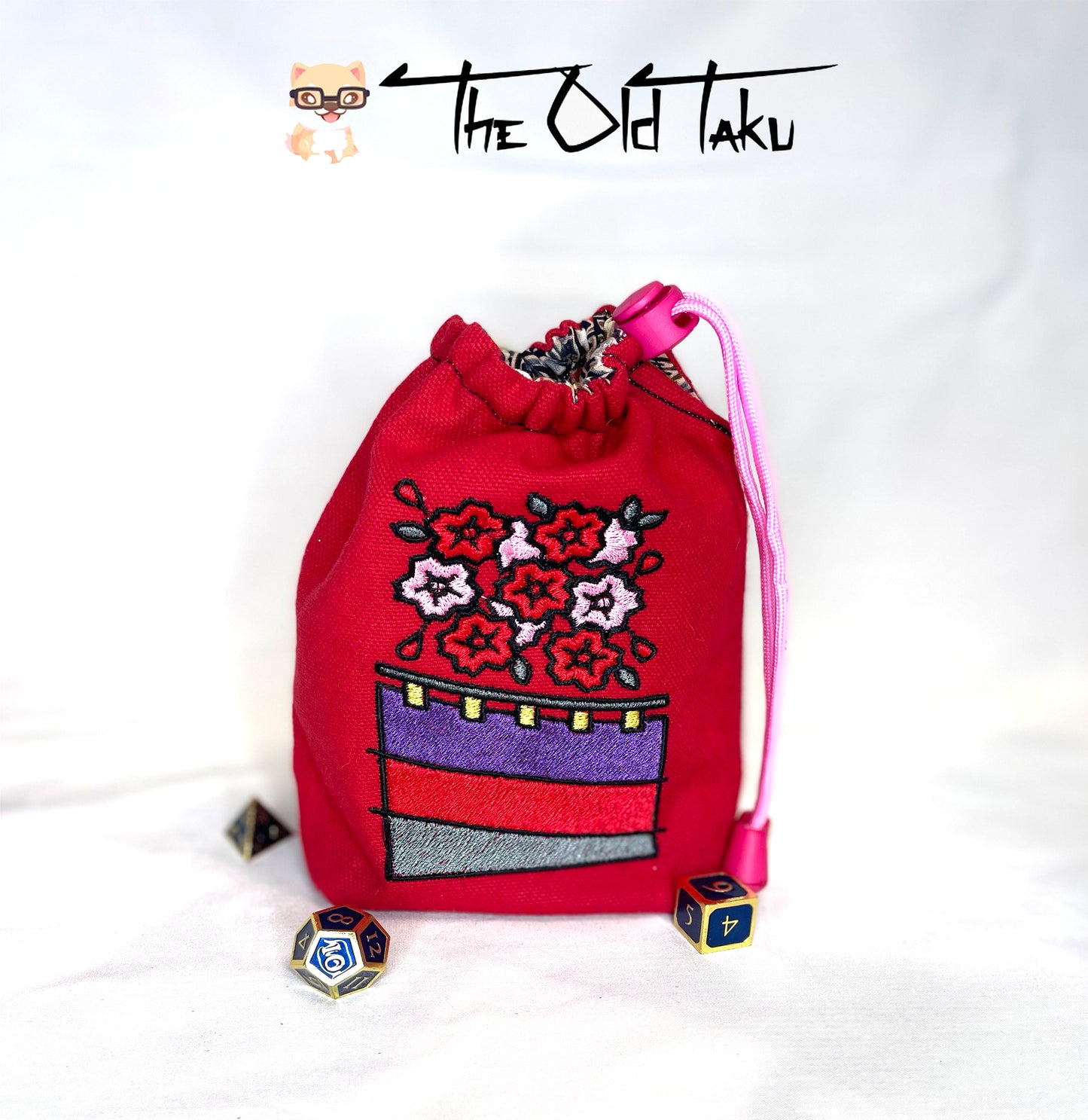 Sakura Hanafuda Embroidered Bag - Small