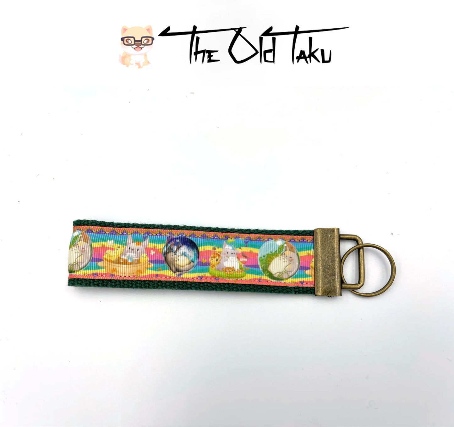 Ghibli - 1.25" Totoro Rainbow Stripe Keychain