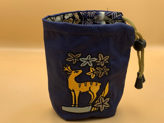 Hanafuda - Deer Embroidered Bag - Small