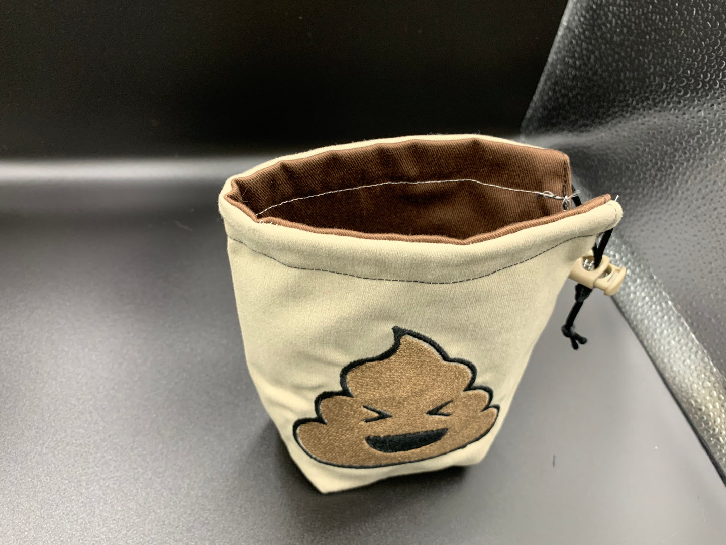 Laughing Poop Emoji Embroidered Bag - Small